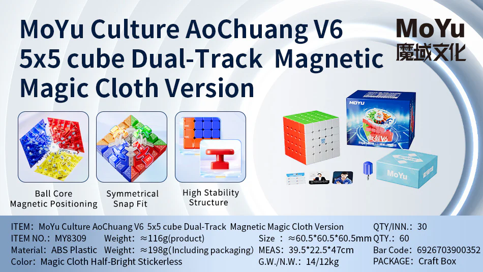 MoYu AoChuang V6 5x5 (Double-Track + UV) - Image 4