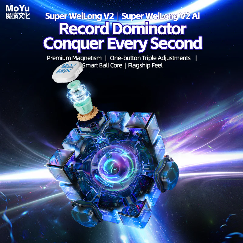 MoYu Super WeiLong 3x3 V2 AI (8-Magnet Ball-Core + MagLev + UV) - Image 4