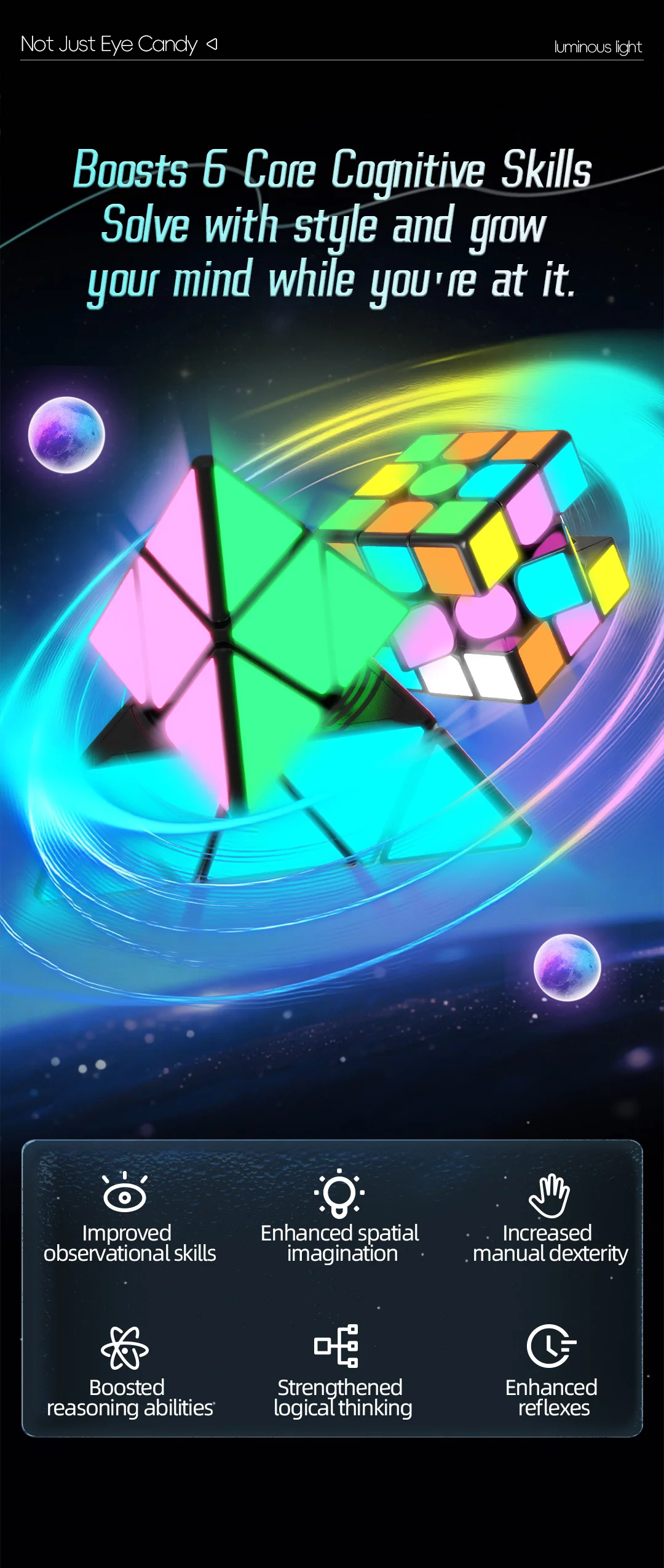 QiYi Magnetic 3x3 (Glow in the Dark Stickers) - Image 4