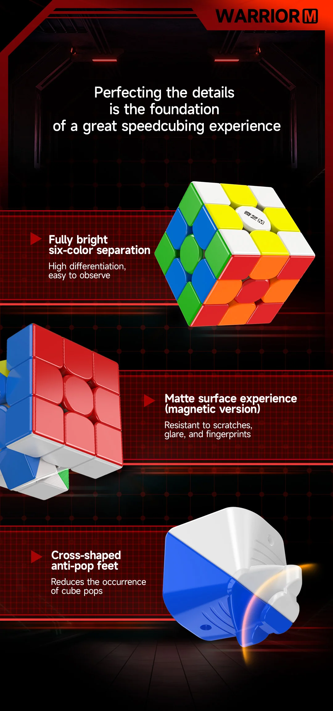 QiYi Warrior M 3x3 (Magnetic + UV Coated) - Image 6